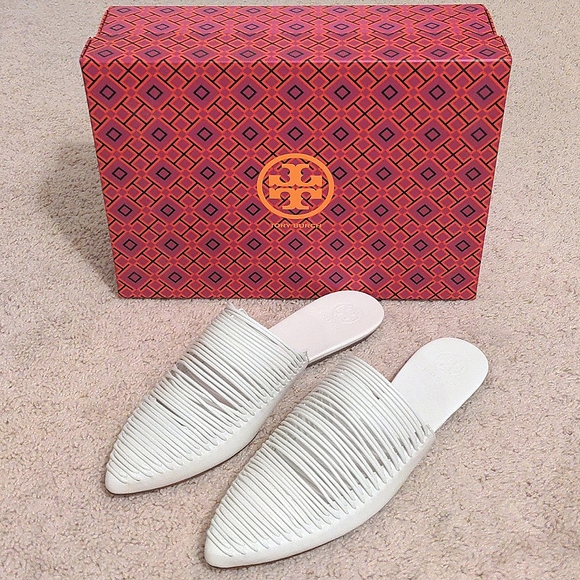 NEW Tory Burch Sienna Pointy Toe Mule in White - Picture 13 of 16